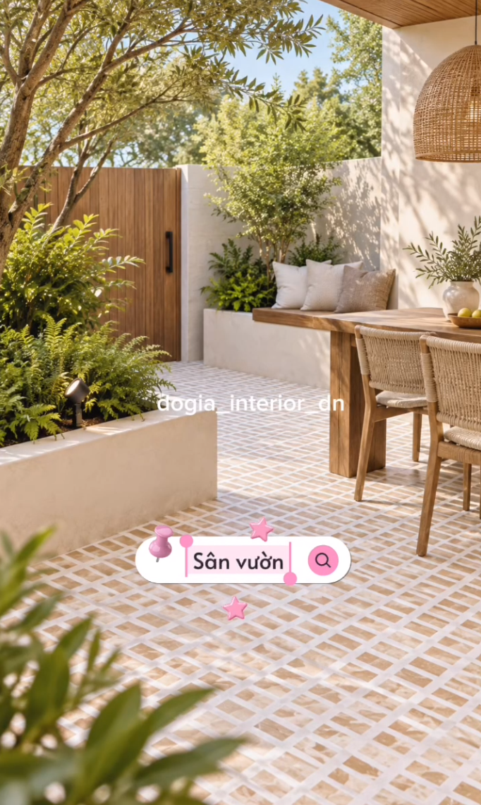 Một mẫu gạch mosaic xinh xắn mộc mạc nhưng cực kỳ có gu Tông be nâu ấm, vân đá.